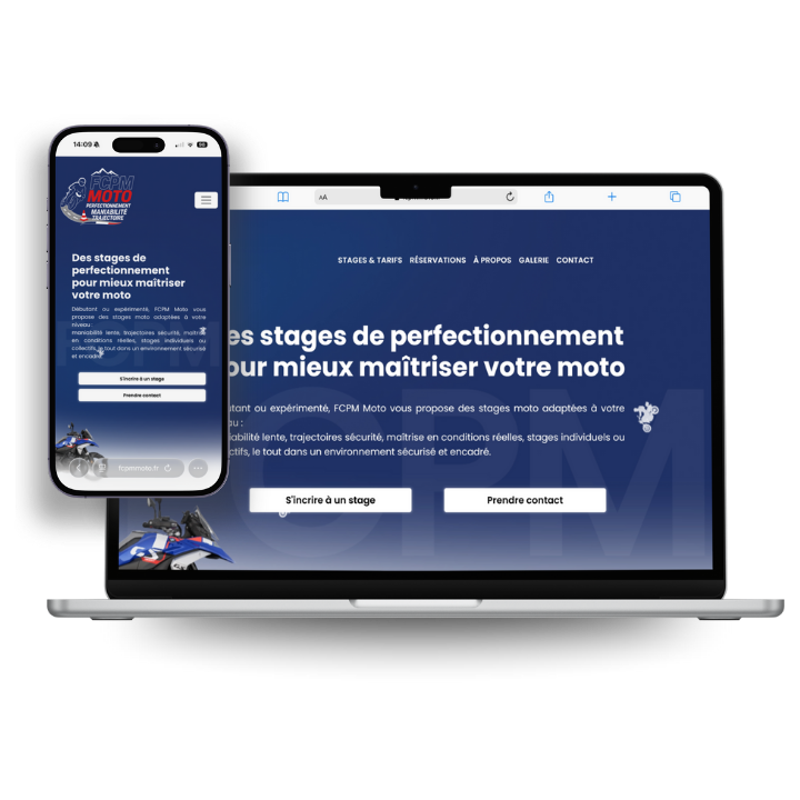 Site internet de la société fcpm moto à Grenoble