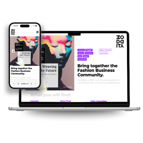 Image du site internet de la société Moddity